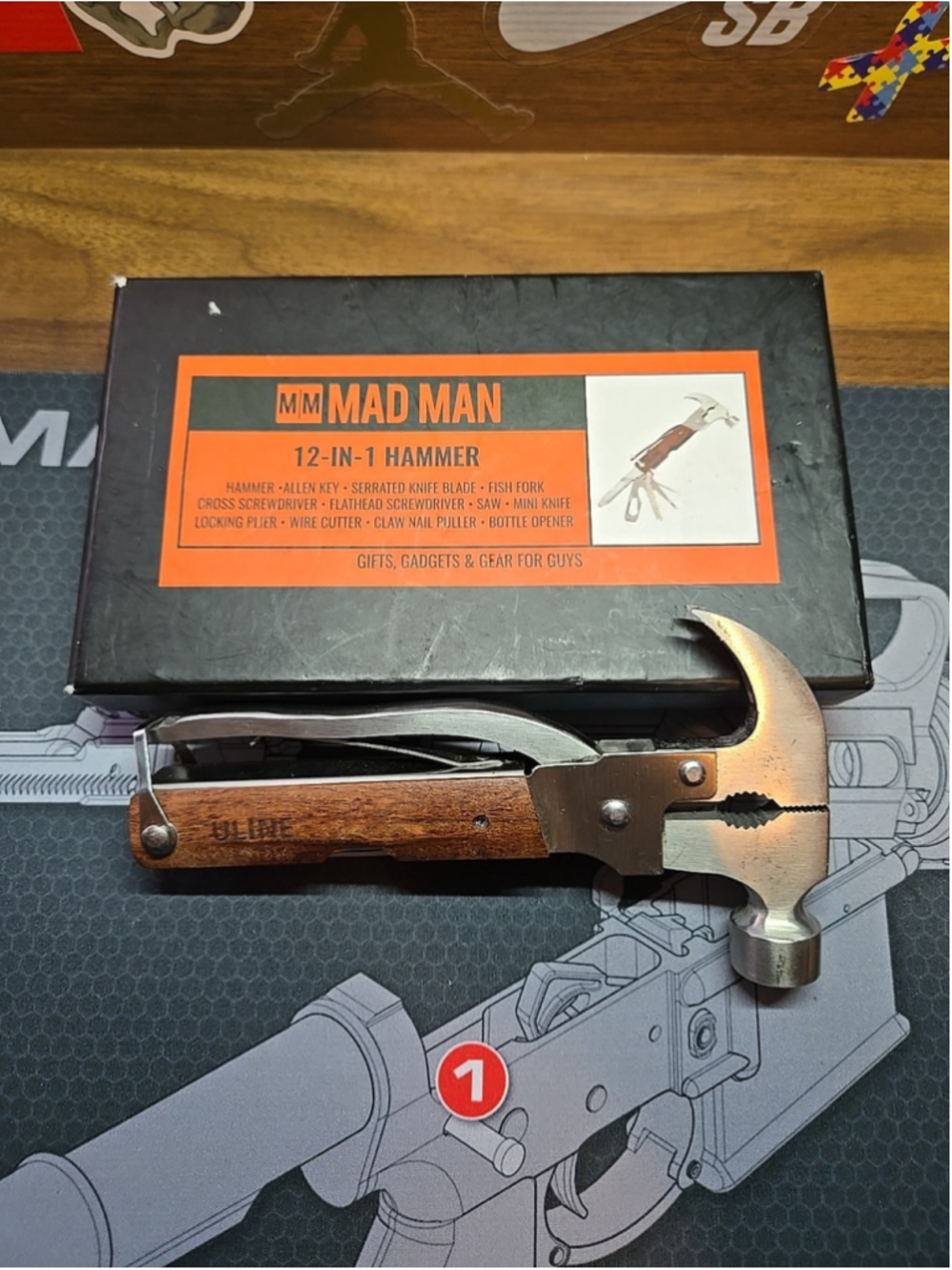 Mad Man 12-In-1 Hammer Time Utility Tool New open box Mint Father's Day Gift